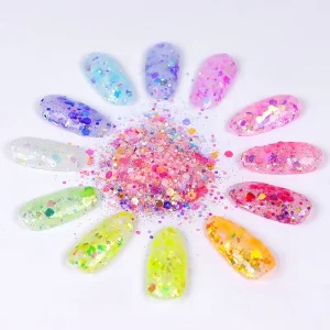 Hot Selling Glow in the Dark Mixed Glitter Loose Glitter Chunky Glitter Cosmetic Glitter for Tumblers&craft&nail