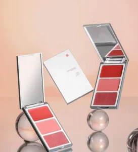 Hot Selling High Pigment Two Color Cream Powder Blush Palette Lip Cheek Blusher Customized ODM Vegan Long Lasting