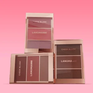 Hot Selling Long Lasting Color Powder Blusher Pigment 3 in 1 Cream & Powder Blush and Highlighter Palette