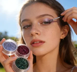 Hot Selling Loose Pigment Glitter Eyeshadow Luminous Metallic Finish Dry Chameleon Eyeshadow Powder Chemical