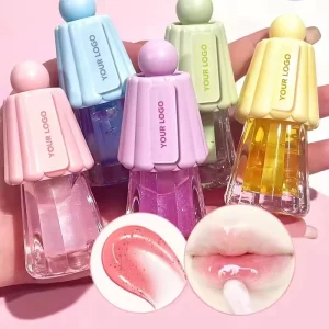 Hot Selling Private Label Goods in Stock Fruity Color Changing Vegan Liquid Lip Oil Gloss Sunscreen Mineral Clear Glossy Glow