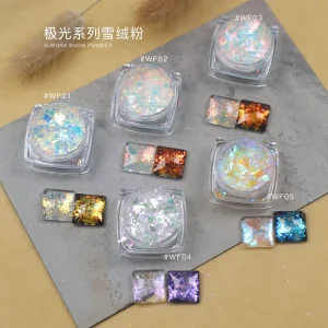 Hot Selling Private Labels Aurora Opal Nail Flakes Glitter Pigments for Nail Art