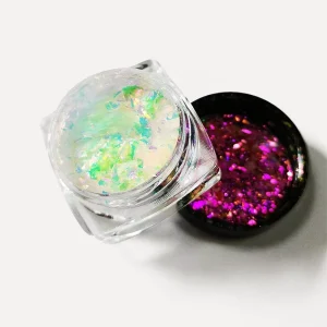 Hot Selling Transparent Rainbow Flakes Magic Color Shifting Chunky Flakes Nail Art Aurora Opal Chameleon Pigment Flakes