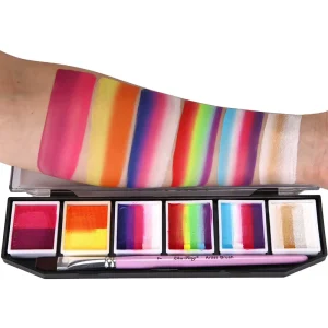 Hot selling 6 Sets Rainbow Strip Color Palette Water based Body Painting Pigments Face Paint Cream for Kids and Adults