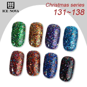 ICE NOVA Glitter Gel Polish Diamond Shimmer With New Shiny Colors for Art Private Label With Custom Logo Resin Magnet