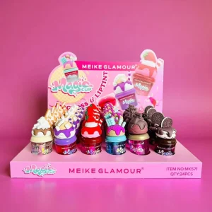 Ice Cream Lip Gloss 24 Pcs in 1 Box and 8 Sets in 1 Box Magic Lip Tint Moisturizing Lip Gloss Helado Gloss Labial