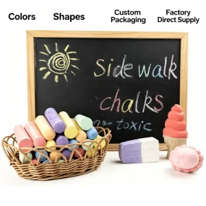 Ice Cream Sidewalk Chalk Set 27 Pieces Non-Toxic Washable for Kids Outdoor Graffiti