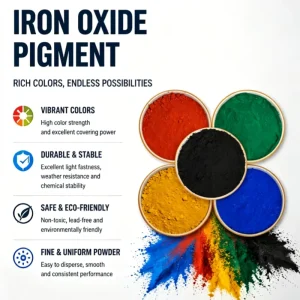 Iron Oxide Pigment Red Black Yellow Green Fade-Resistant UV-Protected for Exterior Paint, Concrete, and Roof Pavers