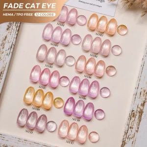 JTING 12colors Fade Cat Eye Gel Nail Polish Collection Magnetic Cat Eye Gel Polish TPO Free Hema Free OEM Custom Nail Supplies