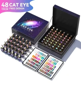 JTING Free Nail Brand Design Popular 48colors Cat Eye Gel Polish Collection Set Box with Free Color Book OEM Nail Supplies