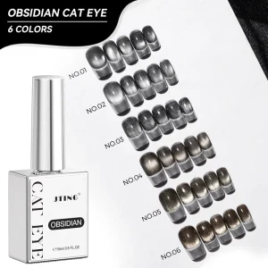 JTING New Arrival 6colors Obsidian Cat Eye Gel Polish Galaxy Effect Nail Art Gel Nail Polish Private Brand Custom Nail Supplier