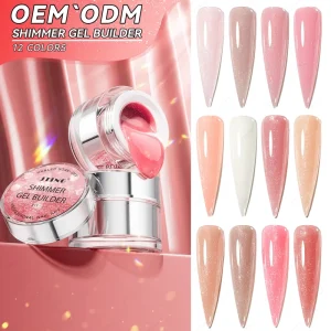 JTING Top Viscosity 12Colors Shimmer Gel Builder Nail Extension Soak Off Gel Sculpture Long Lasting Gel Builder Nail Polish