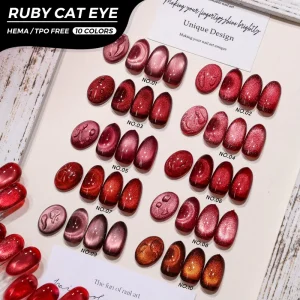 JTING Valentine 10colors Ruby Cat Eye Gel Polish Red Color Magnetic Cat Eye Gel TPO Hema Free Hot Supplier Uv Gel Nail Polish
