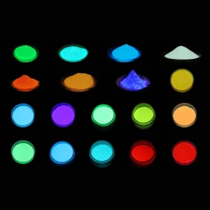 Junting Colorfu Luminescent Strontium Aluminate Pigment Glowing Powder 11 Colors High Brightness Glow Dark Coating Pigment