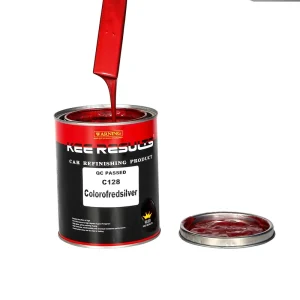 KEERESULTS C128 1K Color of Red Silver Acrylic Automotive Spray Paint Coat Car Refinish Solid Metallic Color Touch up Repair