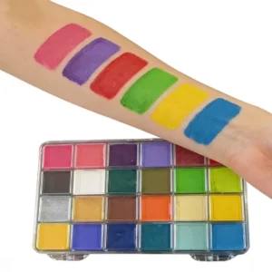 Kid Friendly Children’s 24 Colors Waterproof Glow in the Dark Face & Body Oil Paint Set Safety Certified Custom Logo 190g