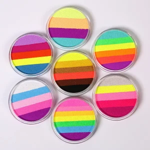 Kids Rainbow Gradient Water-Based Washable Face and Body Paint Pigment for Party and Festival