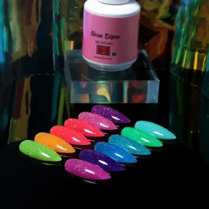 Kinnco Classic Neon Disco Reflective Glitter Gel Polish 12Colors Long Lasting Nail Gel Supplies Soak off