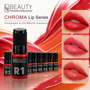 LOVBEAUTY Lip Blush Pigment Set 8 Colors 5ml Semi Permanent PMU Lip Pigment Ink for Dark Lip Correction Beauty Salon