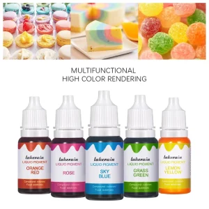 Lakerain 12pcs Liquid Pigments Set Compound Colorant Food Additives 24 Colors Liquid Lip Gloss Pigment Lipgloss Base Pigment