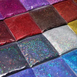 Laser PET Glitter Pigment for Nail Art Reflective Shinning Powder Silver Gold Red Blue Green Non Toxic for Professional Salon