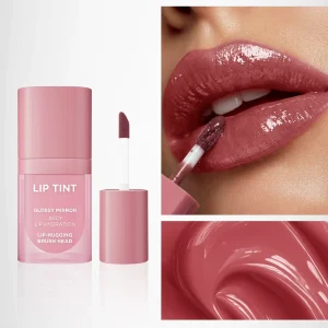 Lightweight & Non sticky Long Lasting Lip Tint Lip hugging Brush Head Moisturizing Lip Gloss Tinted Lip Balm logo Customised
