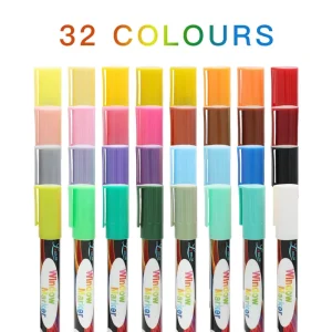 Liquid Chalk Markers, 12 Colors Premium Window Chalkboard Neon Pens, Including 2 Metallic Colors