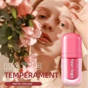 Long Lasting Velvet Matte Liquid Lip Gloss Silky Soft Lipstick Non-Stick Cup 9 Colors Smooth Pink Tube