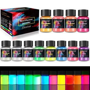 Long lasting High Brightness Bling Bling Luminous Glow Mica Powder Pigment 13 Colors Strontium Aluminate Based