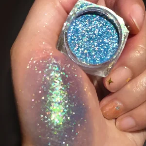 Low MOQ Cosmetic Multichrome Loose Pigment Highlighter Sparkle Diamond Eyeshadow Pigment Holographic Metallic Glitter Pigment