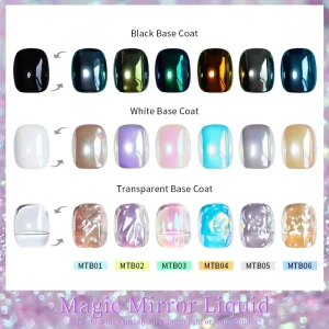 MTB High Quality Mirror Powder for Nail Art Decoration Liquid Magic Chrome Chameleon Pigments High End Nails
