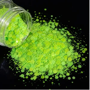Matte Fluorescent Neon Chunky Glitter Mixed Size Sequins Bulk For Resin Crafts Nail Art Design