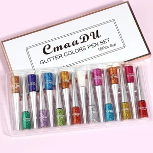 Men’s Makeup High Pigmented Long Lasting Liquid Eyeliner Pencil Quick Dry Metallic Glitter Eye Liner Rainbow Makeup Men’s Makeup