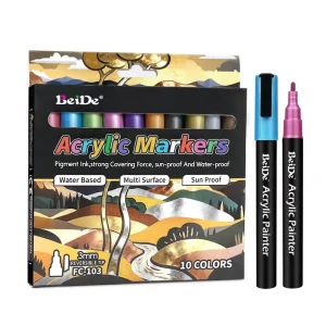Metallic Acrylic Paint Marker Gold Silver Chrome Mirror Reflective Art Supplies High Gloss DIY Cards Craft Drawing Pen
