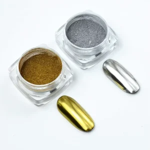 Metallic Chrome Pigment Powder Nail Art Magic Mirror Glitter Dust Gold Silver Nails Powder Manicure With Sponge Applicators
