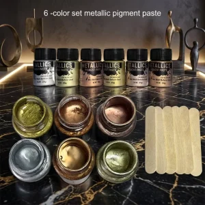 Metallic Epoxy Resin Pigment Paste 25g Bottle 6 Colors Gold Silver Copper Dye for Resin Casting DIY Craft Art