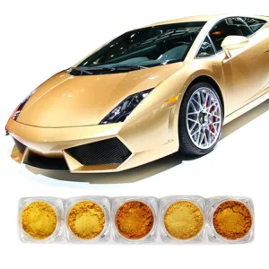 Metallic Luster Gold Automobile Pearlescent Golden Loose Auto Chrome Powder Pigment for Car Painting Coating