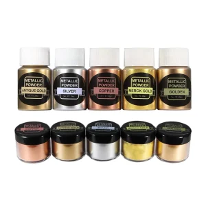 Metallic Mica Powder 20ML 5 Jars Bottle Metal Powder Pigment for Painting and Coating Art Crafts