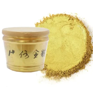 Metallic Shiny Gold Mica Powder for Epoxy Art Nail Paint Golden Pearlescent Pigment for Epoxy Floor Pearl Imitation Gold Powder