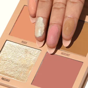 Mineral Vegan Natural Four-Color Pressed Eyeshadow and Blush Palette