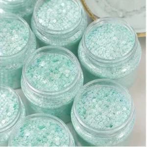Mint Green Polyester Mix Glitter Bulk Custom Hexagon Chunky Glitter 2oz Shakers Jar For Resin Tumblers Nail Craft