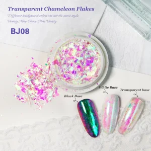 Mirror Effect Chameleon Flakes Bojun BJ08 Aurora Iridescent Chrome Mixed Glitter for Resin DIY Nail Art TPO Free MSDS