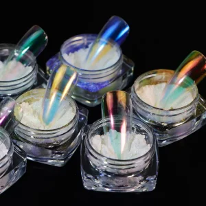 Mirror Effect Neon Multichrome Rainbow Powder Chameleon Chrome Pigment Aurora Nail Powder
