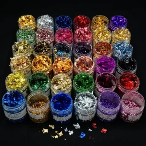 Mirror Sequins Accessories Aluminium Gold Flakes Pigments Foil Flakes for Decoration