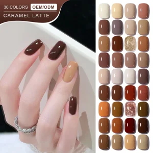 Miss Gooey Autumn and Winter Caramel 36 Gel Nail Polish Colors Non Toxic Uv Gel Polish Set Hema Free Gel Polish Set Custom logo