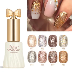 Miss Gooey OEM ODM Glitter Gel Polish Set Private Label Sparkle Gel Polish Hema Free Reflective Disco Nail Polish Custom logo