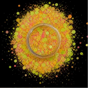Mixed Size Fluorescent Neon Chunky Glitter Matte Hexagon Sequins For Resin Crafts Nail Design