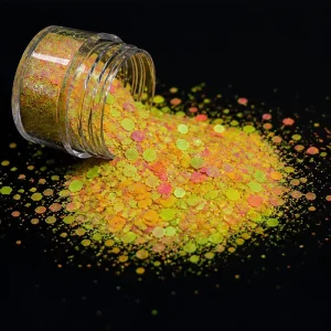 Mixed Size Matte Fluorescent Neon Chunky Glitter Hexagon Flakes For Nail Art Resin Crafts