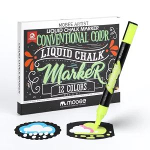Mobee P 566C12C Conventional Colors Discount Space Non toxic Liquid Chalk Marker Writing Smoothly Chalk Markers For Drawing