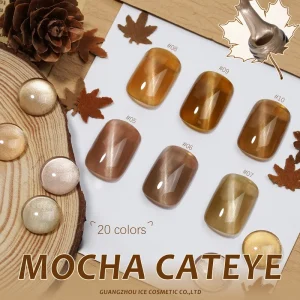 Mocha Coffee Color Cat Eyes Glitter Gel Polish Cat Eye Color Collection Non Toxic Nail Care for Salon Private Label